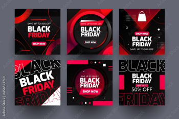 neon black friday instagram posts vector design illustration neon black friday instagram posts vector design illustration