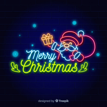 Neon christmas background Neon christmas background