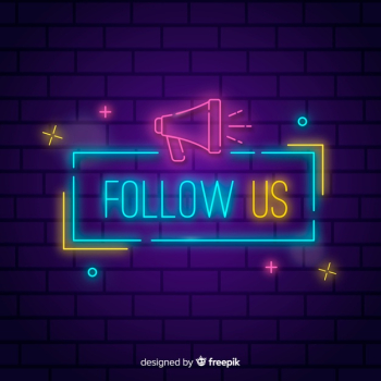 Neon follow us background Neon follow us background