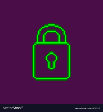 neon green glowing closed padlock with keyhole neon green glowing closed padlock with keyhole