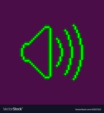 neon green glowing icon sound on button neon green glowing icon sound on button