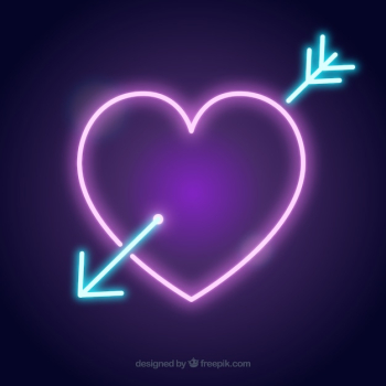 Neon heart background Neon heart background