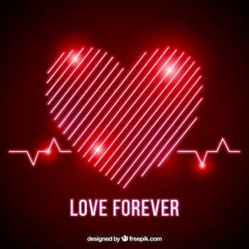 Neon heart background Neon heart background