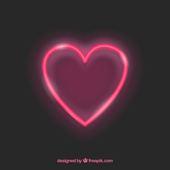 Neon isolated heart background Neon isolated heart background