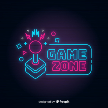 Neon lights vintage gaming logo Free Vector Neon lights vintage gaming logo Free Vector