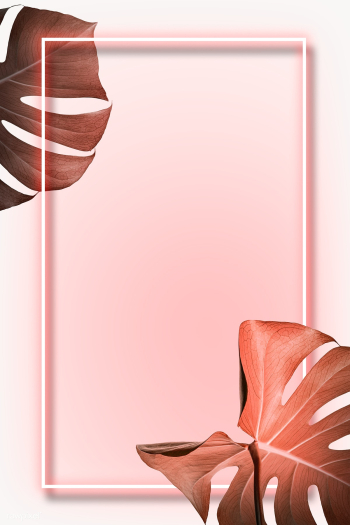 Neon red monstera rectangle frame design resource  | Free  transparent png - 2280681