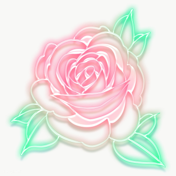 Neon rose flower outline sticker overlay design element design element.. | Free  transparent png - 2354301