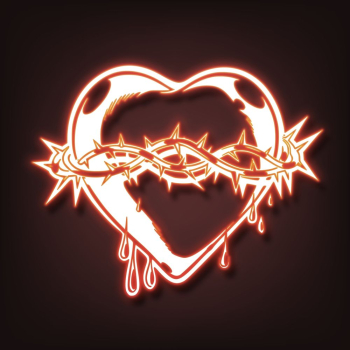 Neon sacred heart clipart, cyberpunk | Free PSD - rawpixel