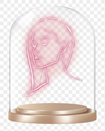 Neon woman portrait png glass | Free PNG - rawpixel