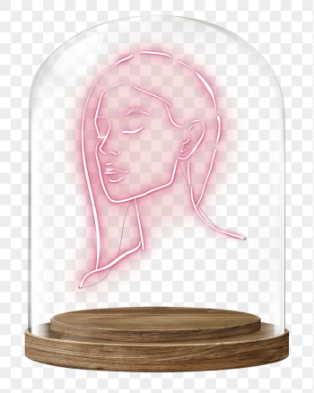 Neon woman portrait png glass | Free PNG - rawpixel