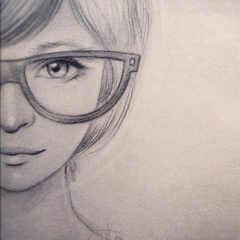 Nerdy Girl | Drawings❤️ | Drawings, Art drawings, Art sketches