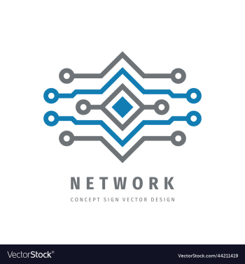network technology concept business logo template