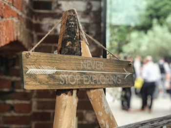 Never Stop Exploring Signboard Never Stop Exploring Signboard