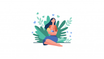 New mother feeding baby with breast Free Vector New mother feeding baby with breast Free Vector