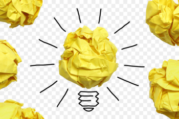 New product development Innovation Marketing Idea - Ball of paper and light bulbs 