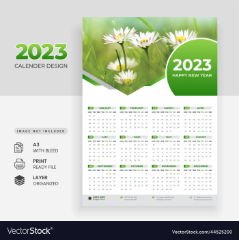 new year 2023 corporate business wall calendar