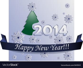 New Year Card made in Plane Style vector image New Year Card made in Plane Style vector image