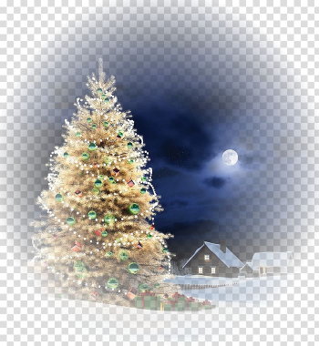 New Year Christmas card Holiday Gift, winter landscape transparent background PNG clipart