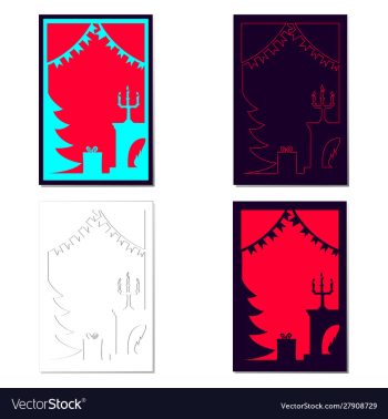 New years postcards vector image New years postcards vector image