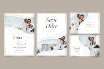 Newlyweds save the date wedding invitation Free Vector Newlyweds save the date wedding invitation Free Vector