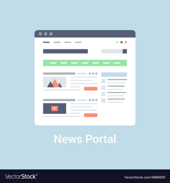 News Portal Wireframe vector image News Portal Wireframe vector image