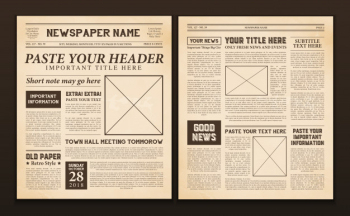 Newspaper pages template vintage Free Vector Newspaper pages template vintage Free Vector