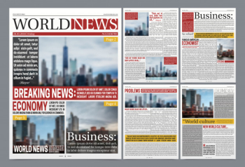 Newspaper template realistic poster Free Vector Newspaper template realistic poster Free Vector