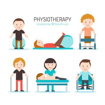 Nice people with physiotherapist Nice people with physiotherapist
