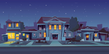 Night background with rental of house Night background with rental of house