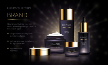 Night cosmetic line for face skin care Night cosmetic line for face skin care