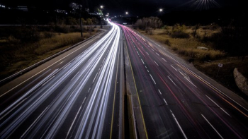 Night Highway Light Streaks Night Highway Light Streaks