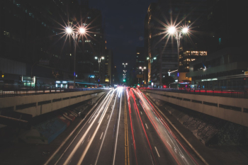 Night Time Road With Lights Night Time Road With Lights