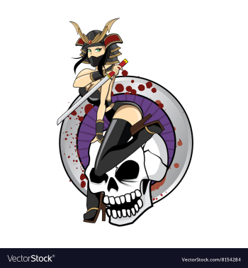 Ninja Girl Pin Up vector image