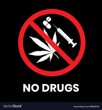 no drugs safety sign sticker with inscription