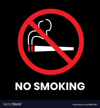 no smoking sign sticker with inscription