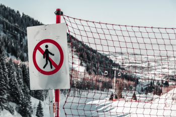 No Walking White and Red Sign No Walking White and Red Sign