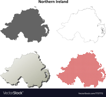 Northern Ireland outline map set vector image Northern Ireland outline map set vector image
