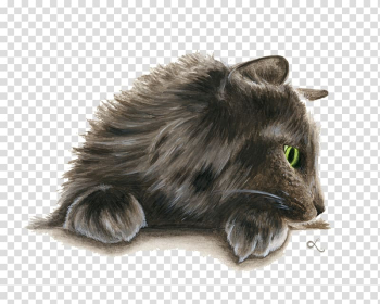 Norwegian Forest cat Persian cat Kitten Watercolor painting Cat lady, Figure painted cat transparent background PNG clipart