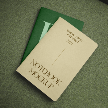 Notebook on Sofa PSD Mockups Notebook on Sofa PSD Mockups