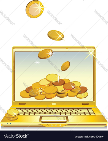 Notebook with gold coins vector image Notebook with gold coins vector image