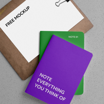Notebooks with Clipboard Mockup free mockup note 01 note everything you think of 