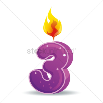 Number 3 candle Number 3 candle