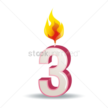 Number 3 candle Number 3 candle