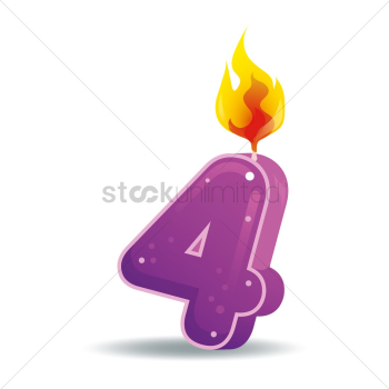 Number 4 candle Number 4 candle