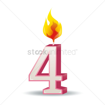 Number 4 candle Number 4 candle