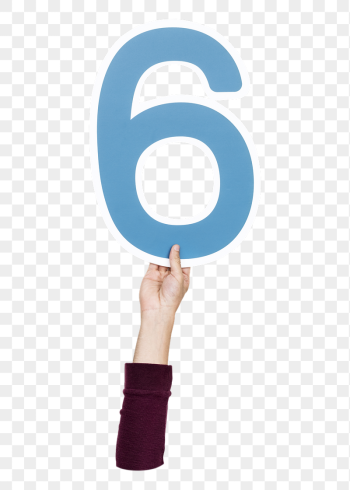 Number 6 png hand holding | Free PNG - rawpixel