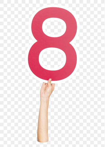 Number 8 png hand holding | Free PNG - rawpixel