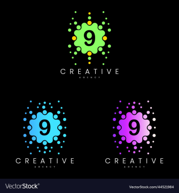 number 9 dots logo set number 9 dots logo set