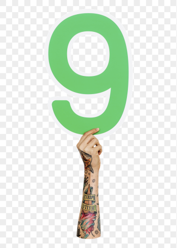 Number 9 png hand holding | Free PNG - rawpixel