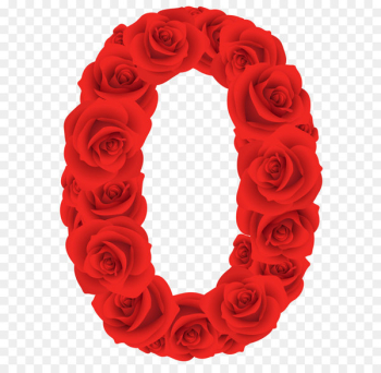 Number Clip art - Red Roses Number Zero PNG Clipart Image 